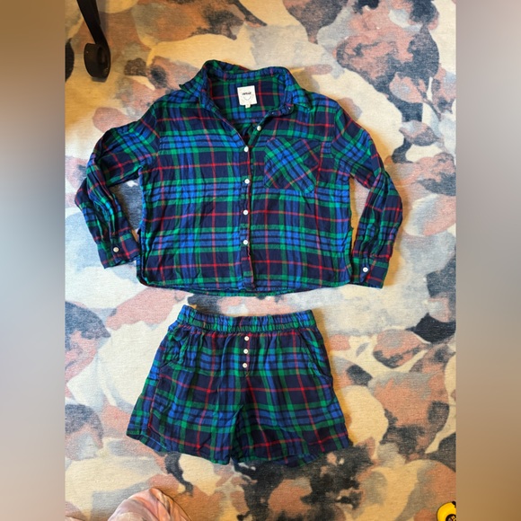 aerie Other - Aerie Flannel Blue and Green Plaid Pajama Set (Matching Dog PJs also for sale)